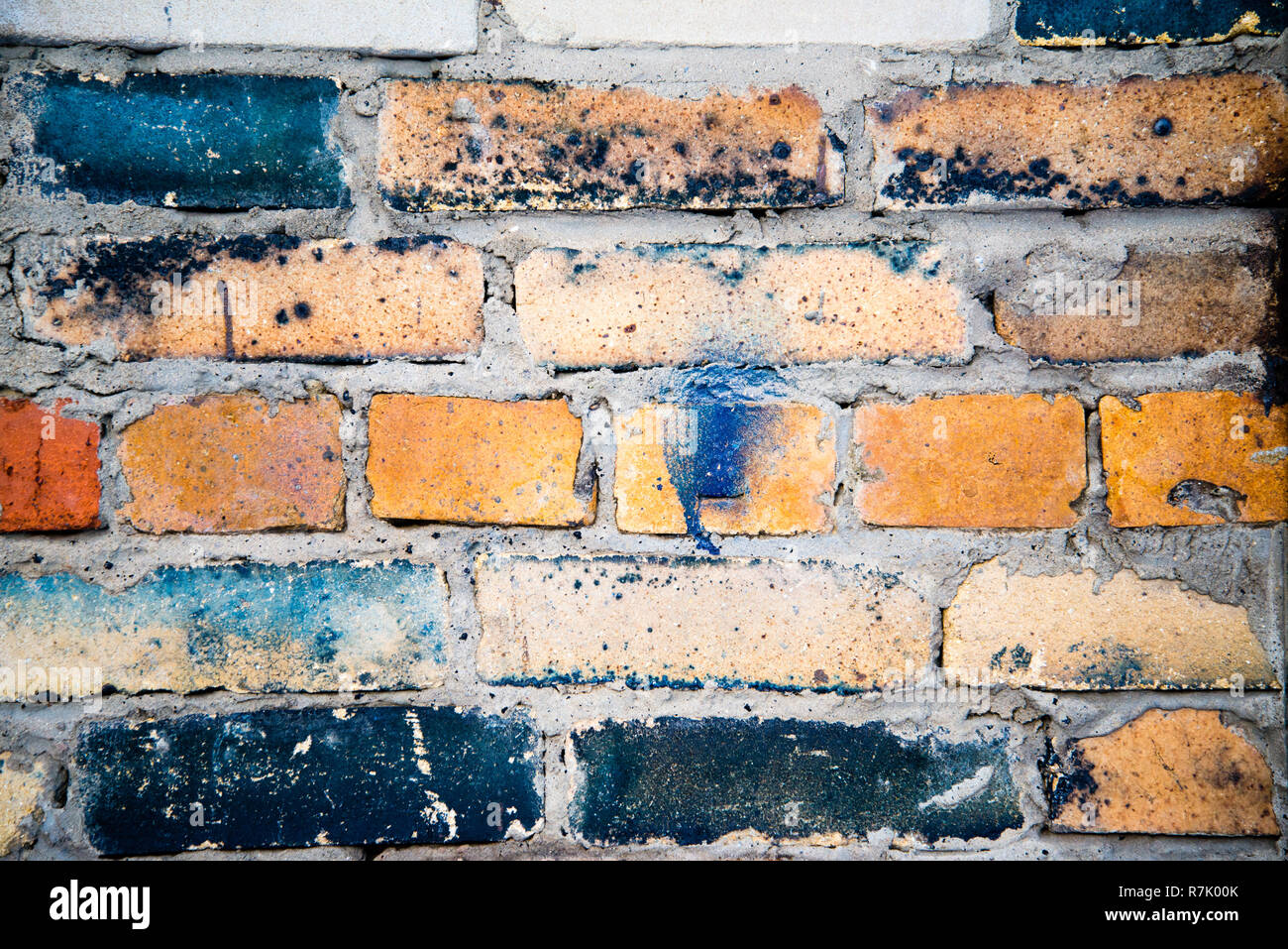 brickwork of different colors Stock Photo - Alamy