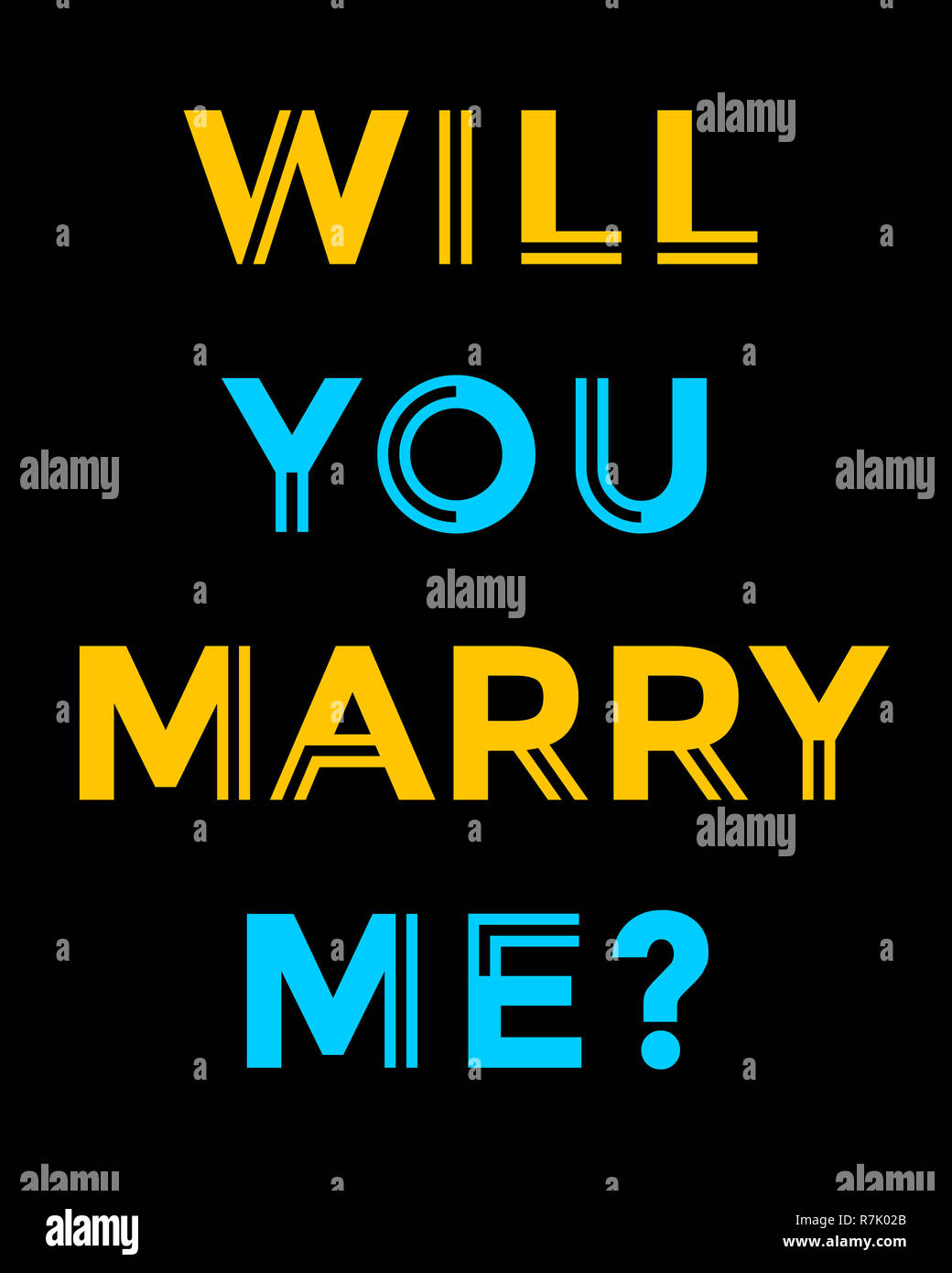 Will You Marry Me Colorful Illustration Stock Photo Alamy