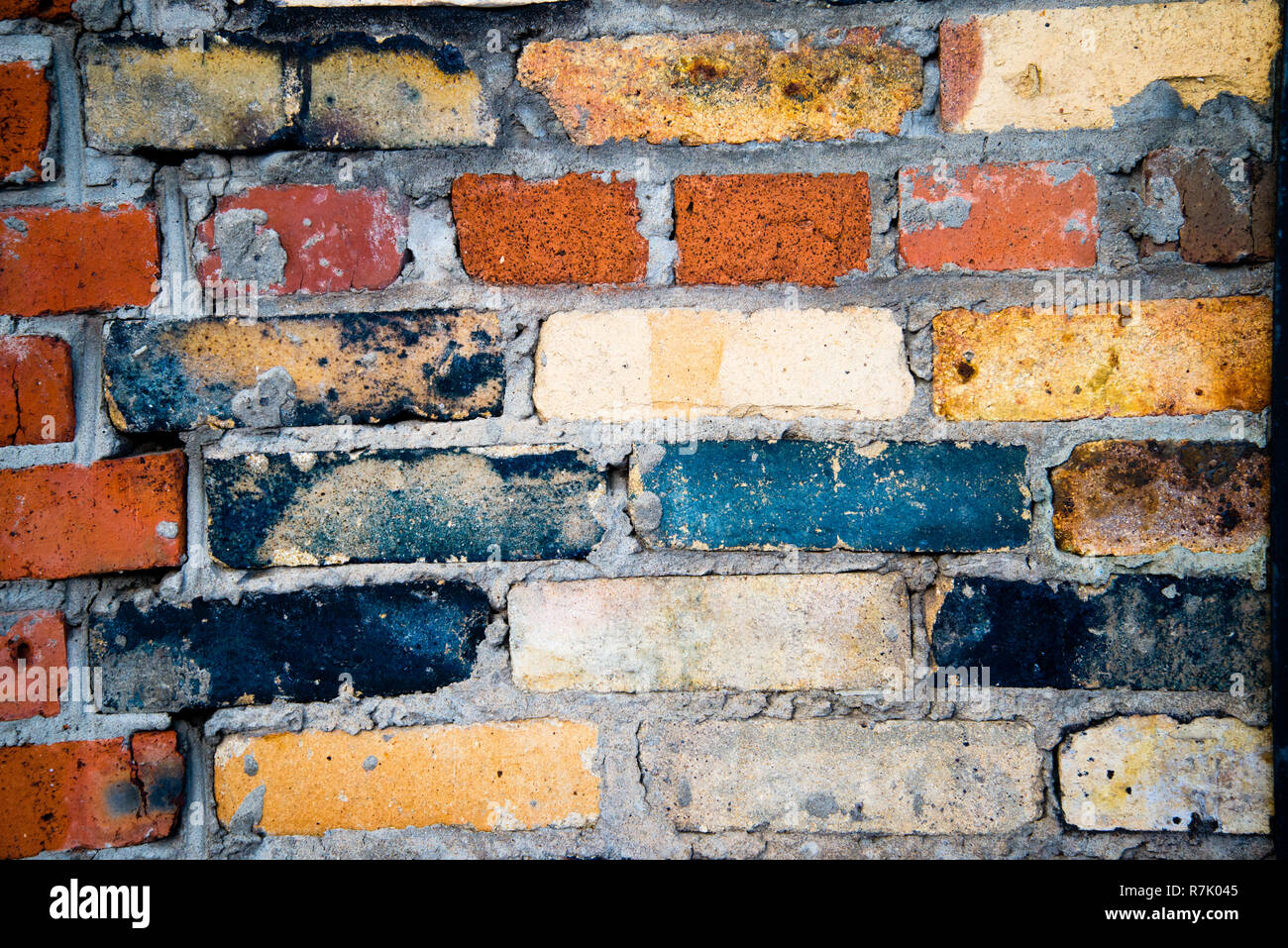 brickwork of different colors Stock Photo - Alamy