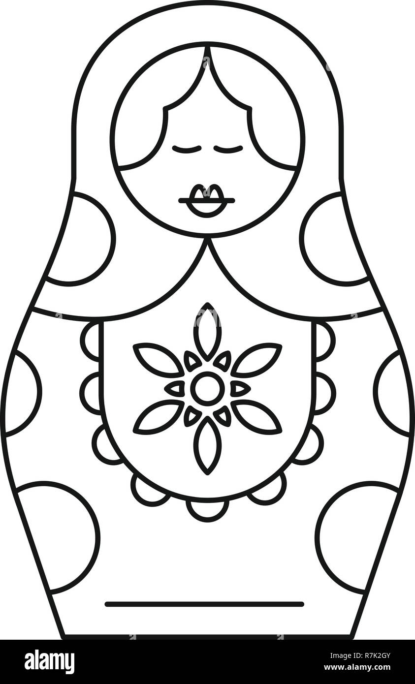 Handmade nesting doll icon. Outline handmade nesting doll vector icon for web design isolated on white background Stock Vector