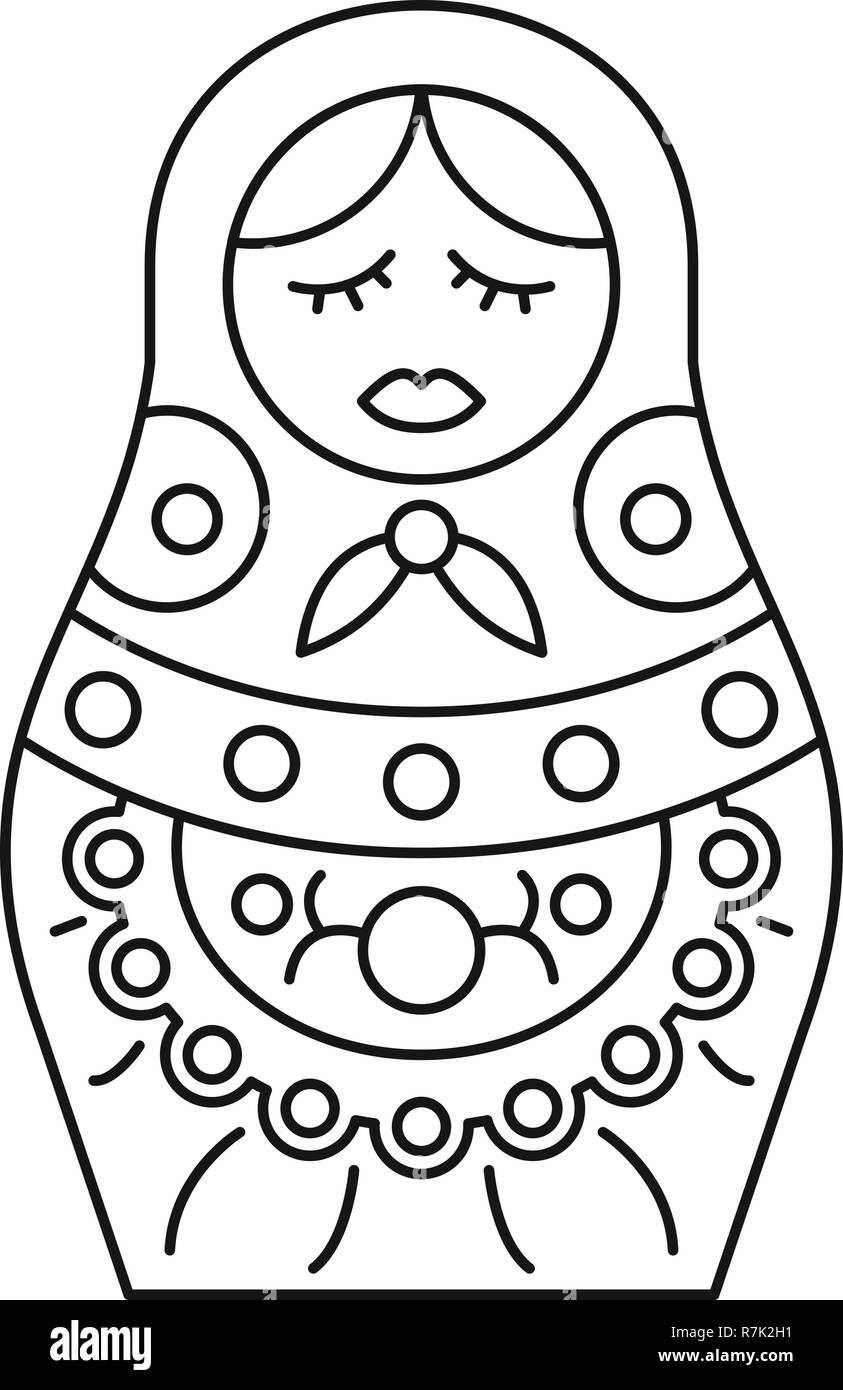 Vintage nesting doll icon. Outline vintage nesting doll vector icon for