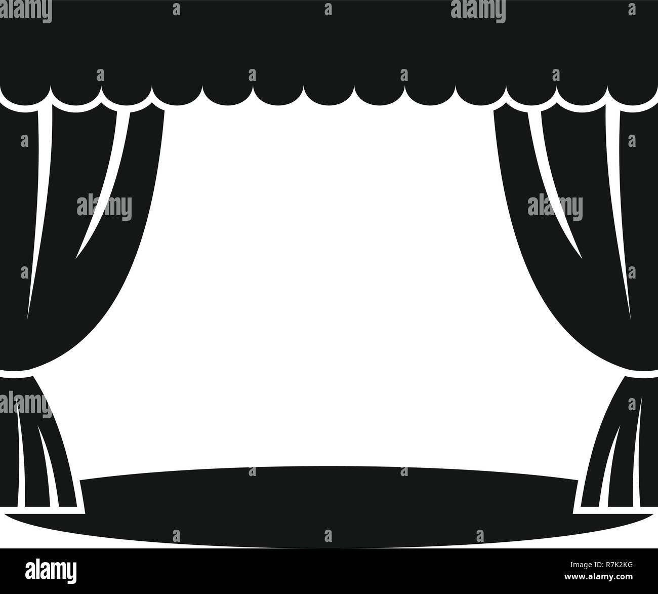 Theatrical curtain icon. Simple illustration of theatrical curtain vector  icon for web design isolated on white background Stock Vector Image & Art -  Alamy