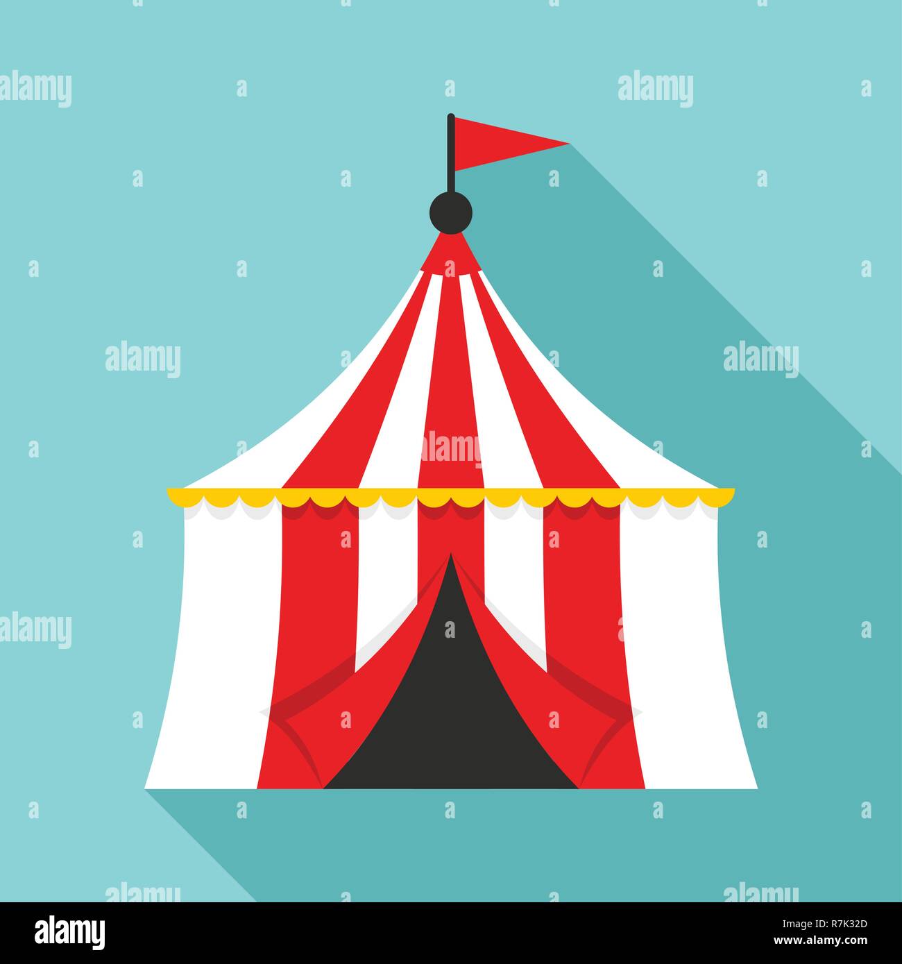 Circus tent icon. Flat illustration of circus tent vector icon for web