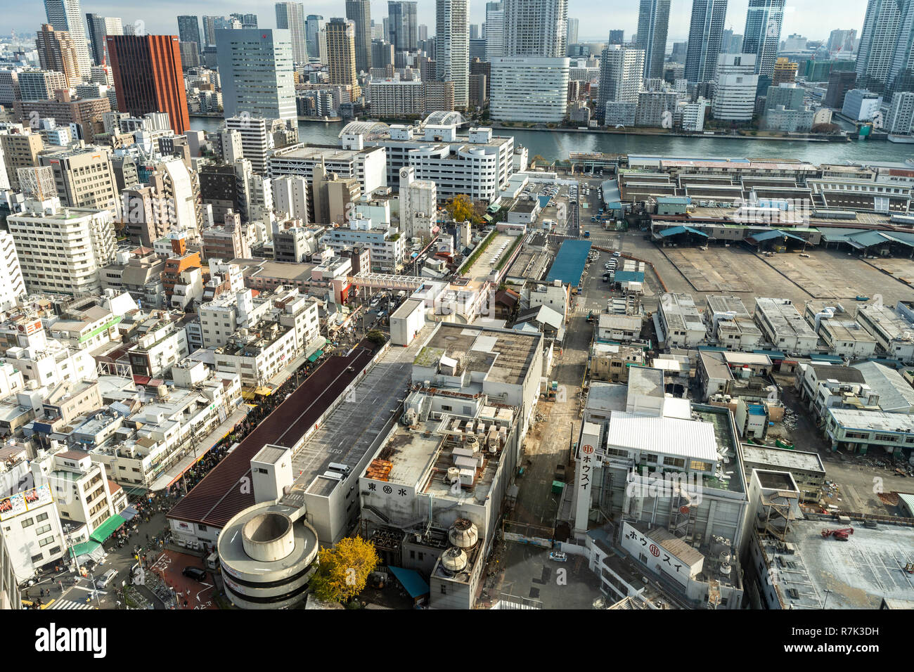 Tokyo tsukiji aerial hi-res stock photography and images - Alamy