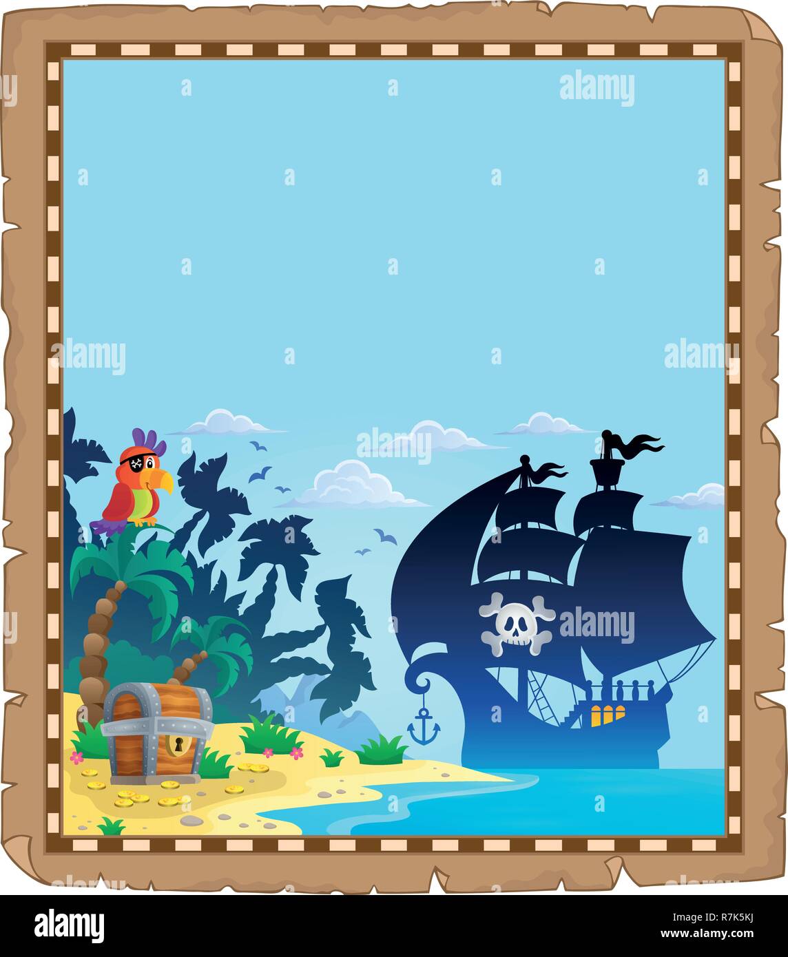 Pirate topic parchment 2 - eps10 vector illustration. Stock Vector