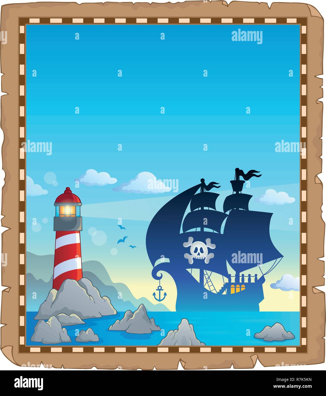 Pirate topic parchment 3 - eps10 vector illustration. Stock Vector