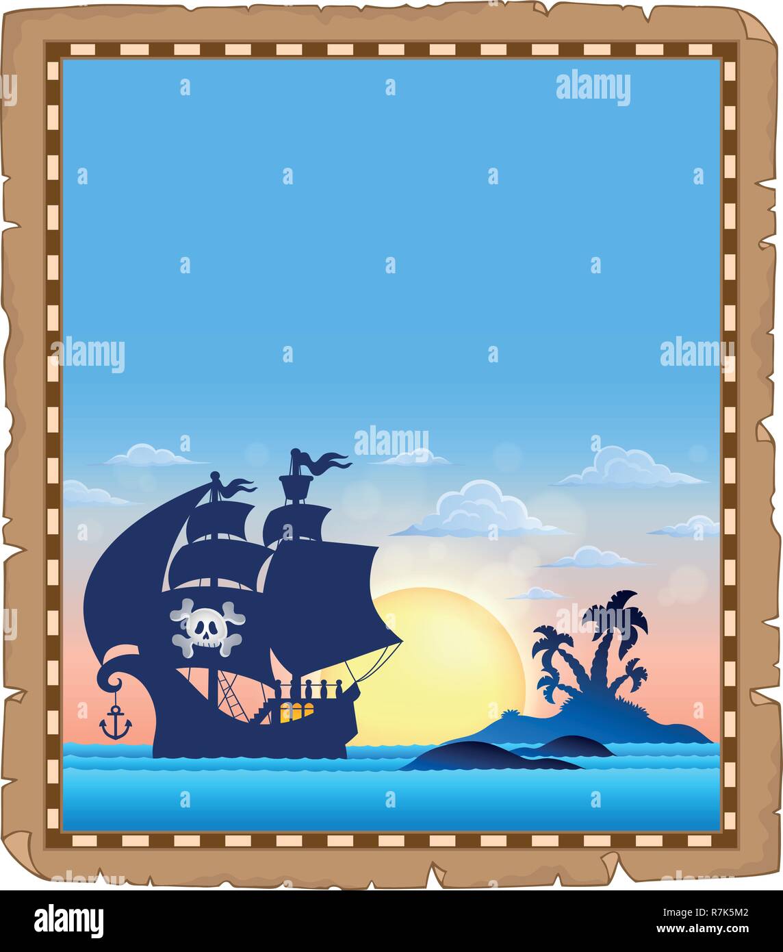 Pirate topic parchment 4 - eps10 vector illustration. Stock Vector