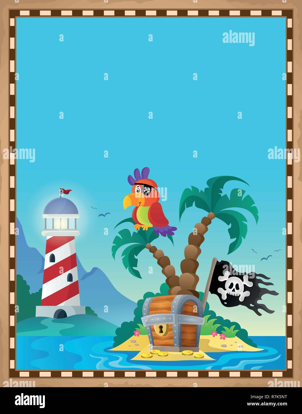 Pirate topic parchment 8 - eps10 vector illustration. Stock Vector