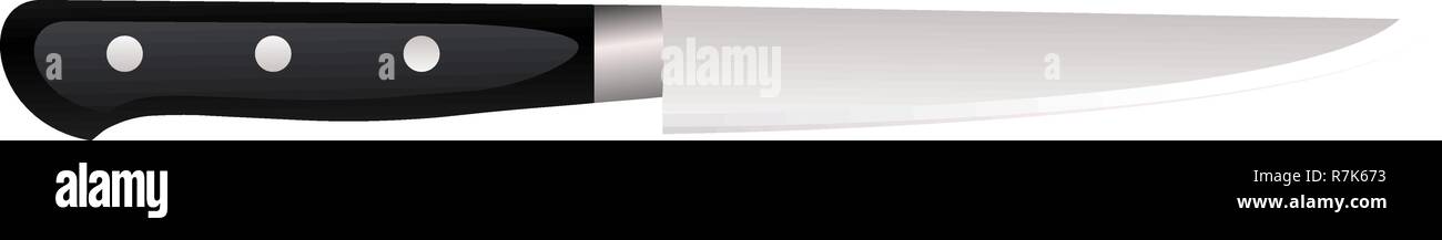 Kitchen knife on a white background. Vector illustration in 3d style Stock Vector