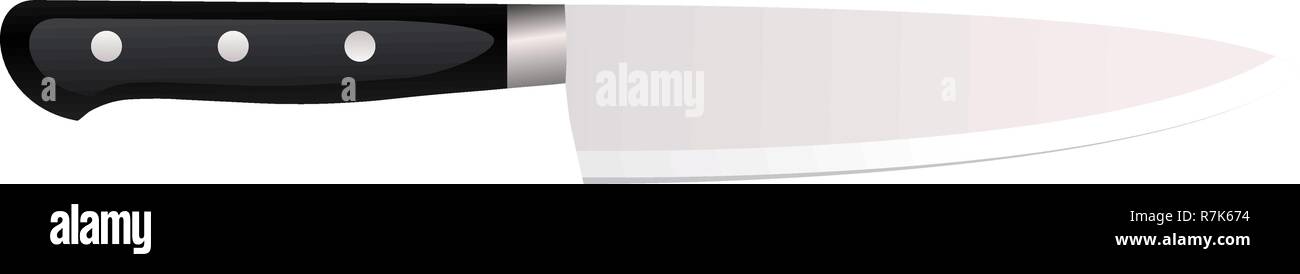 Kitchen knife on a white background. Vector illustration in 3d style Stock Vector
