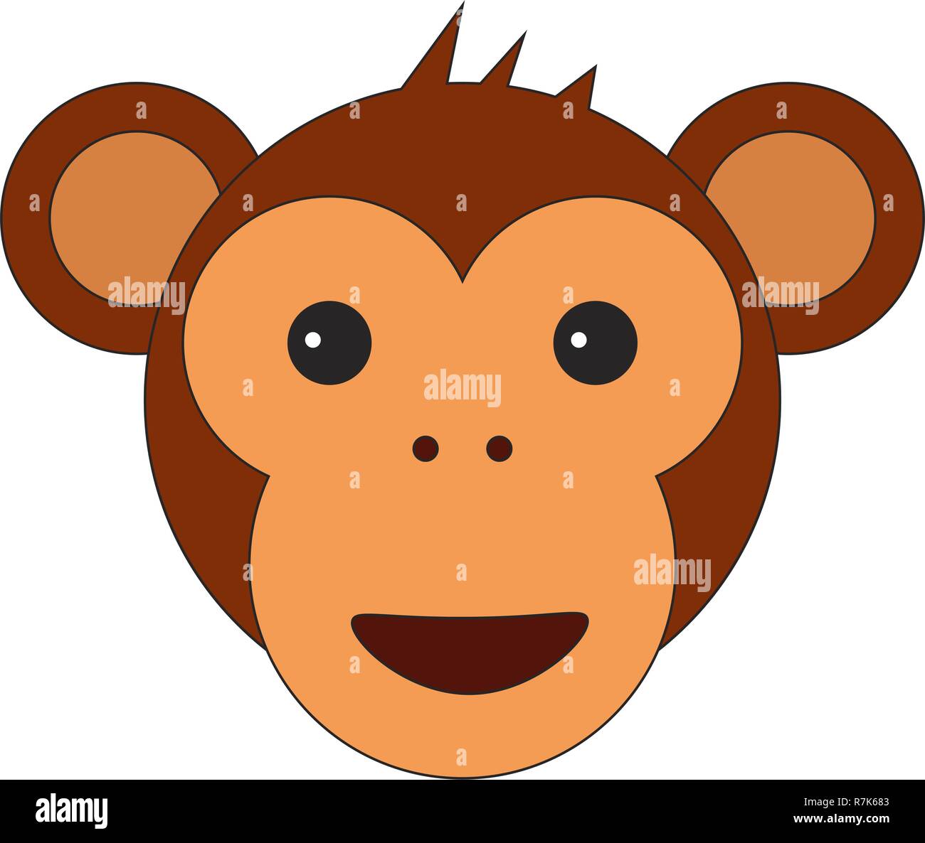 Monkey head in cartoon flat style. Vector illustration on white background  Stock Vector Image & Art - Alamy