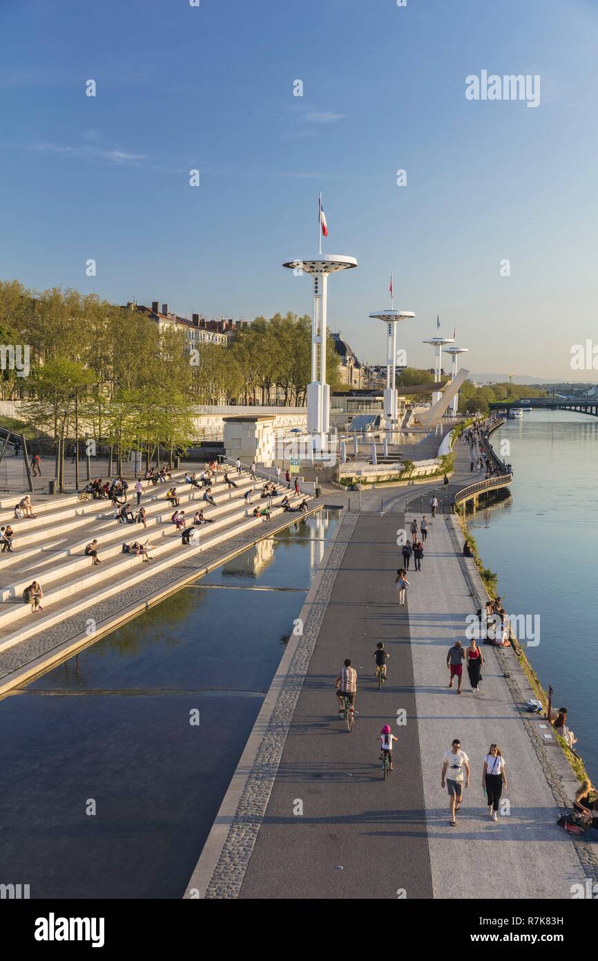 France Rhone Lyon Quay Claude Bernard At The Edge Of The Rhone