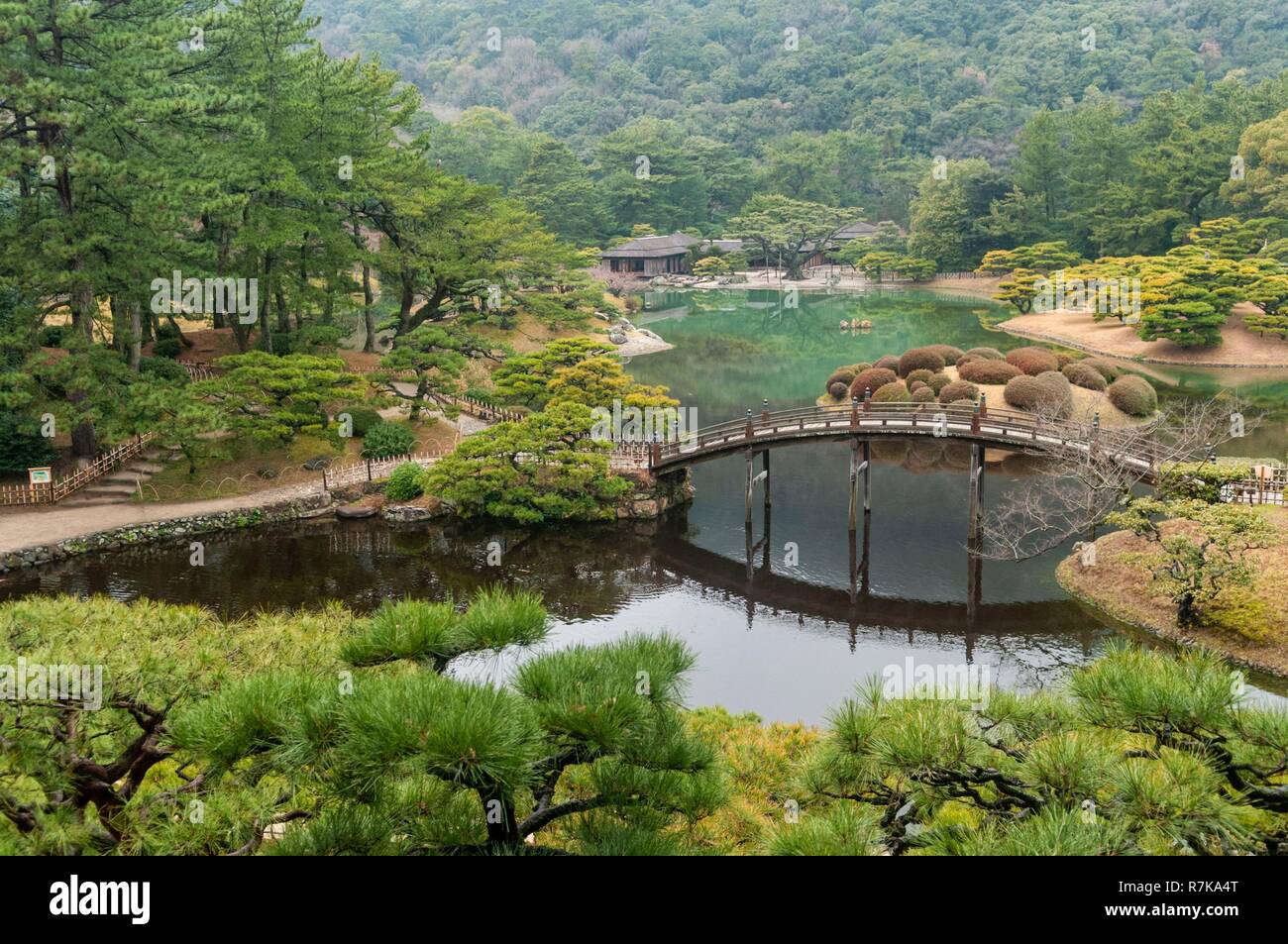 Japan, Shikoku island, Kagawa Prefecture, city of Takamatsu, Ritsurin-koen garden Stock Photo