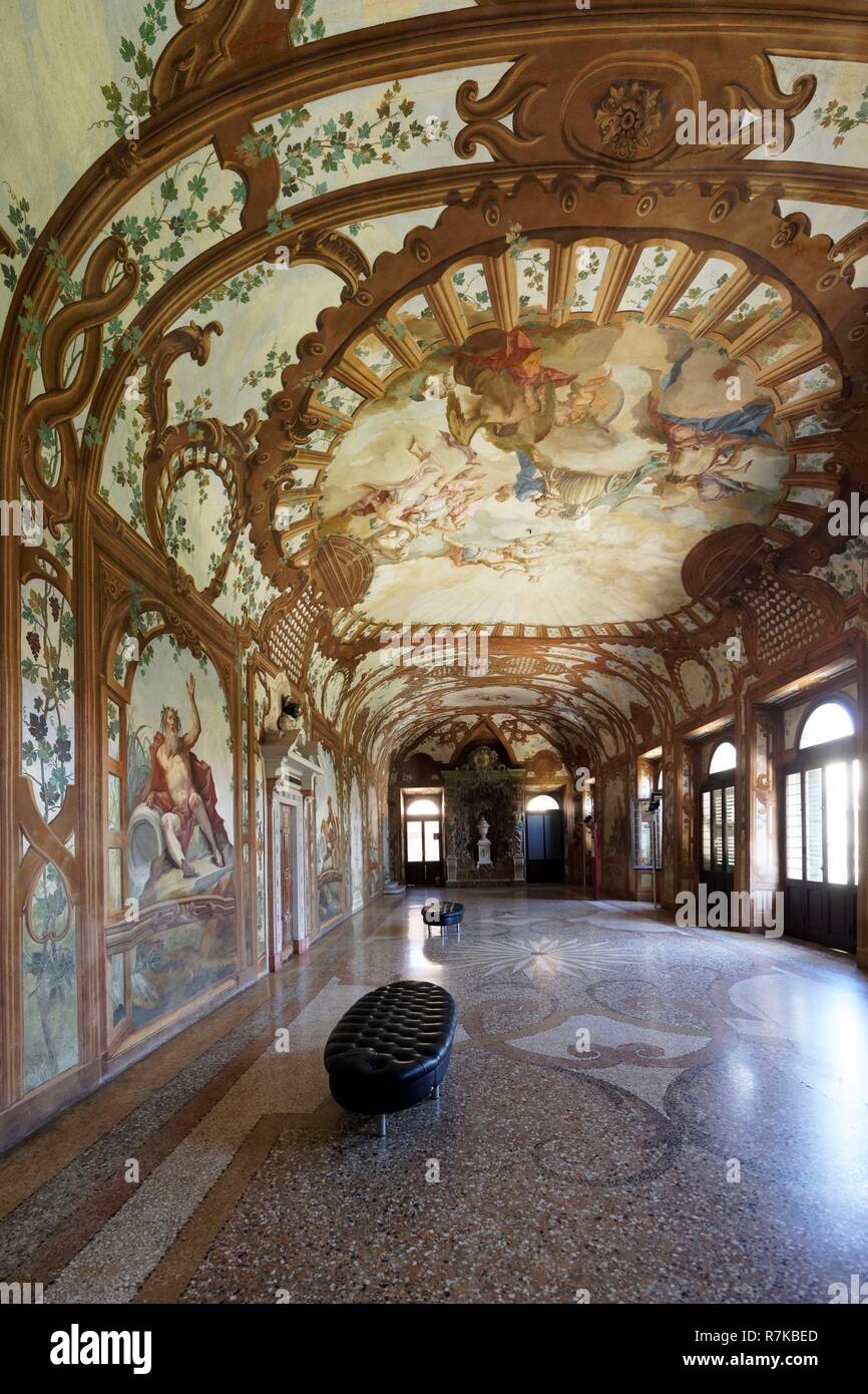 Italy, Lombardy, Mantua (Mantova), listed as World Heritage by UNESCO, the Palazzo Ducale, famous residence of the Gonzaga family, Hall of the Rivers Stock Photo