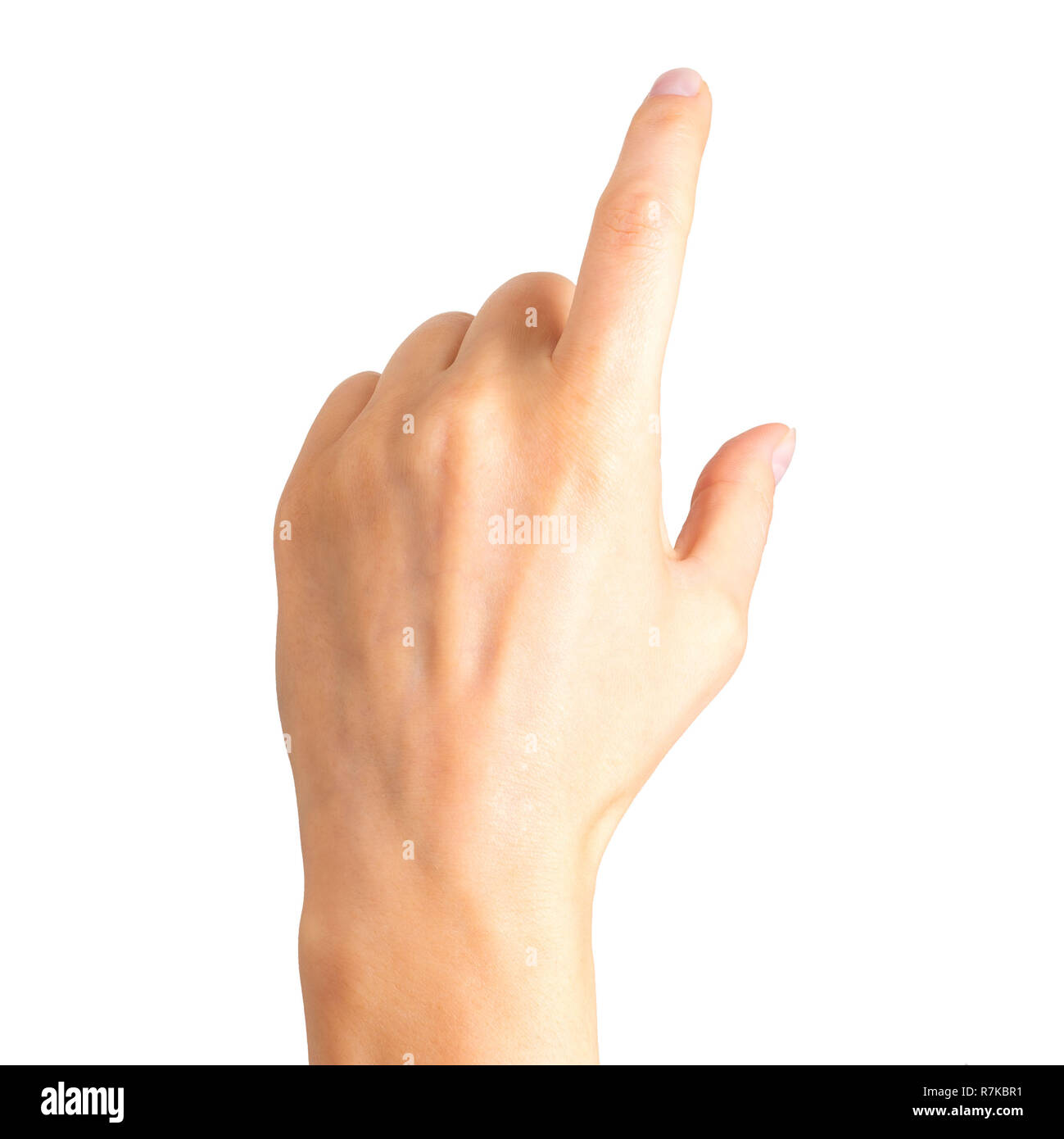 Hand pointing down touching hi-res stock photography and images - Alamy