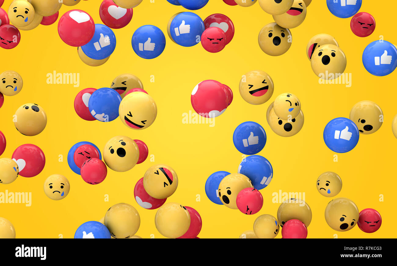 Emoji emoticon character background collection. 3D Rendering Stock Photo -  Alamy