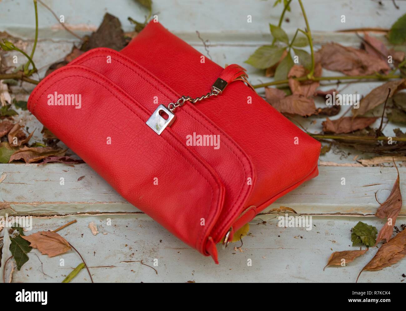 small red clutch bag