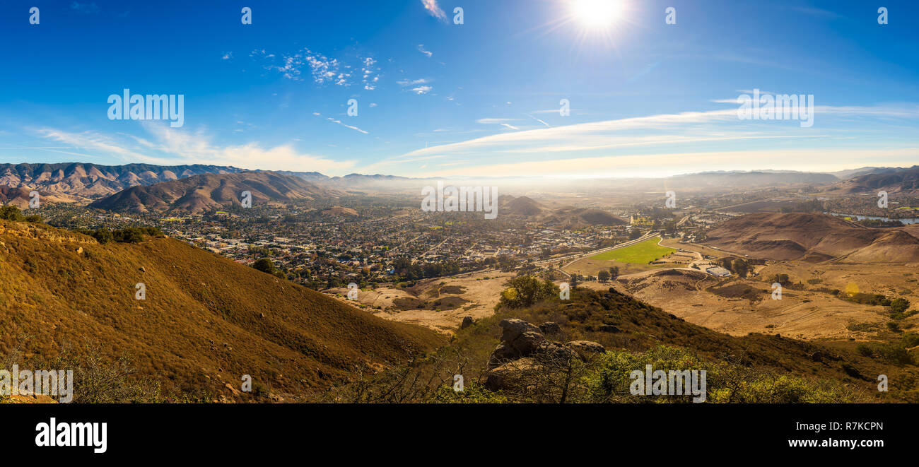 San Luis Obispo viewed from the Cerro Peak Stock Photo