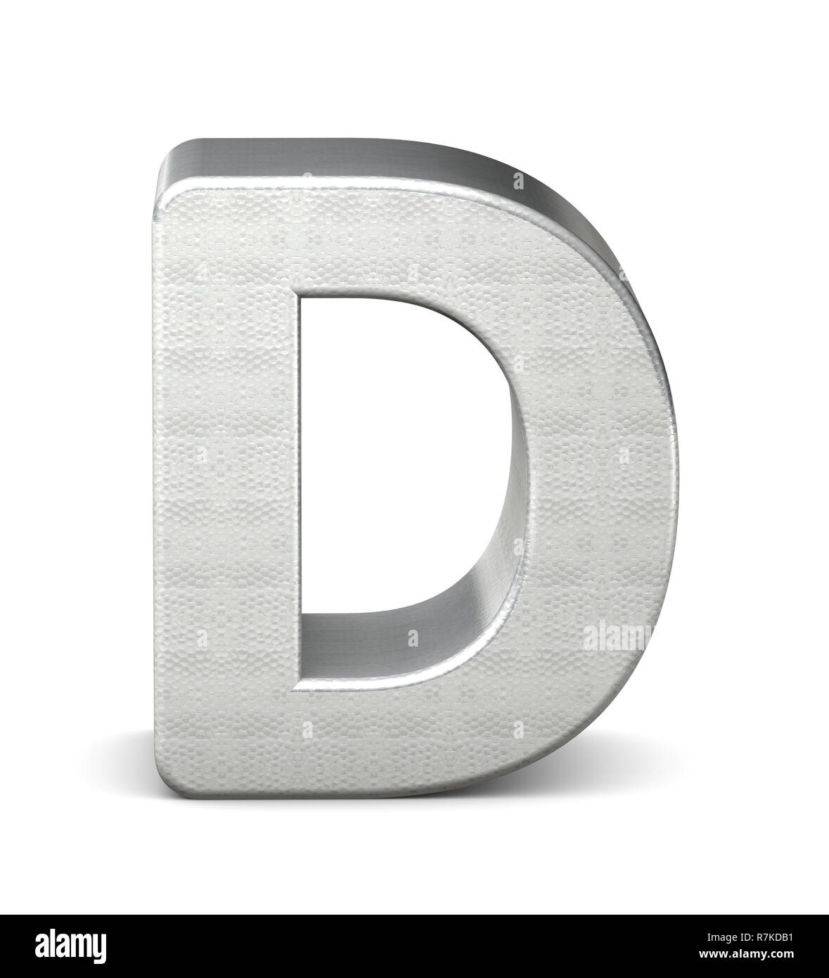 D letter silver 3d rendering Stock Photo - Alamy