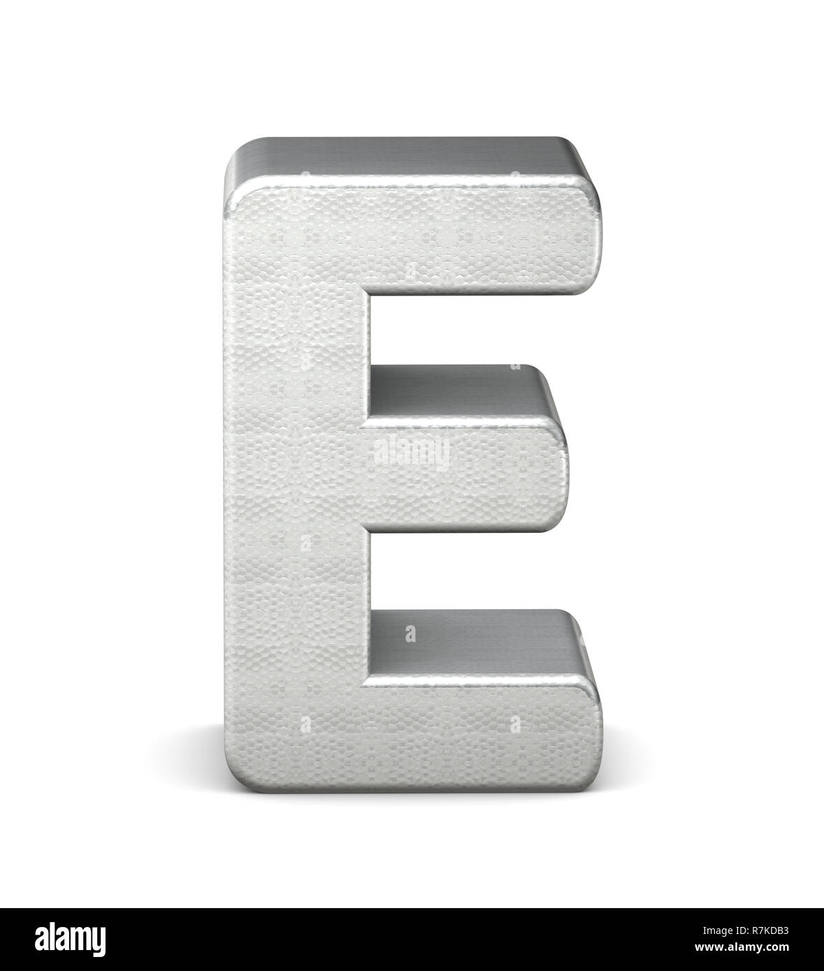 E letter silver 3d rendering Stock Photo