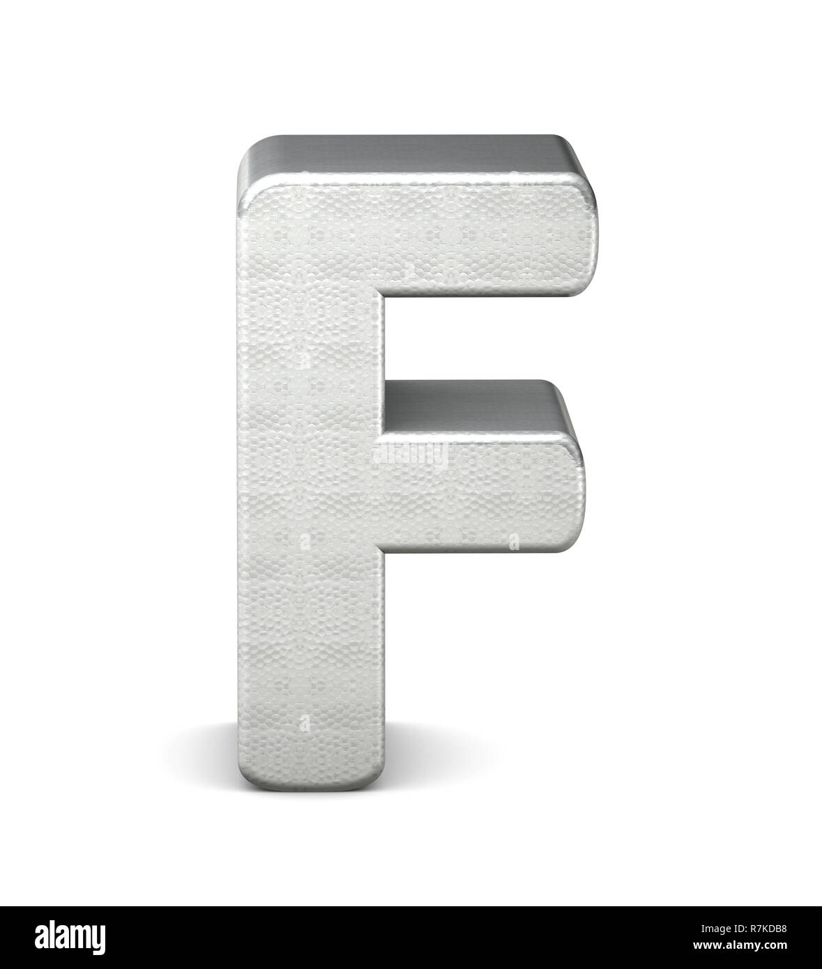 F letter silver 3d rendering Stock Photo