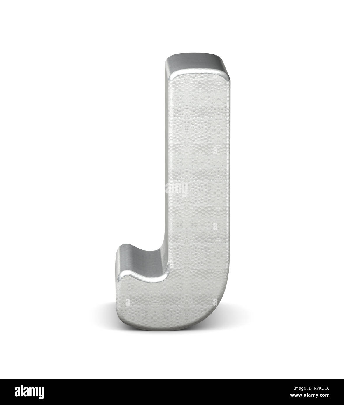 J letter silver 3d rendering Stock Photo
