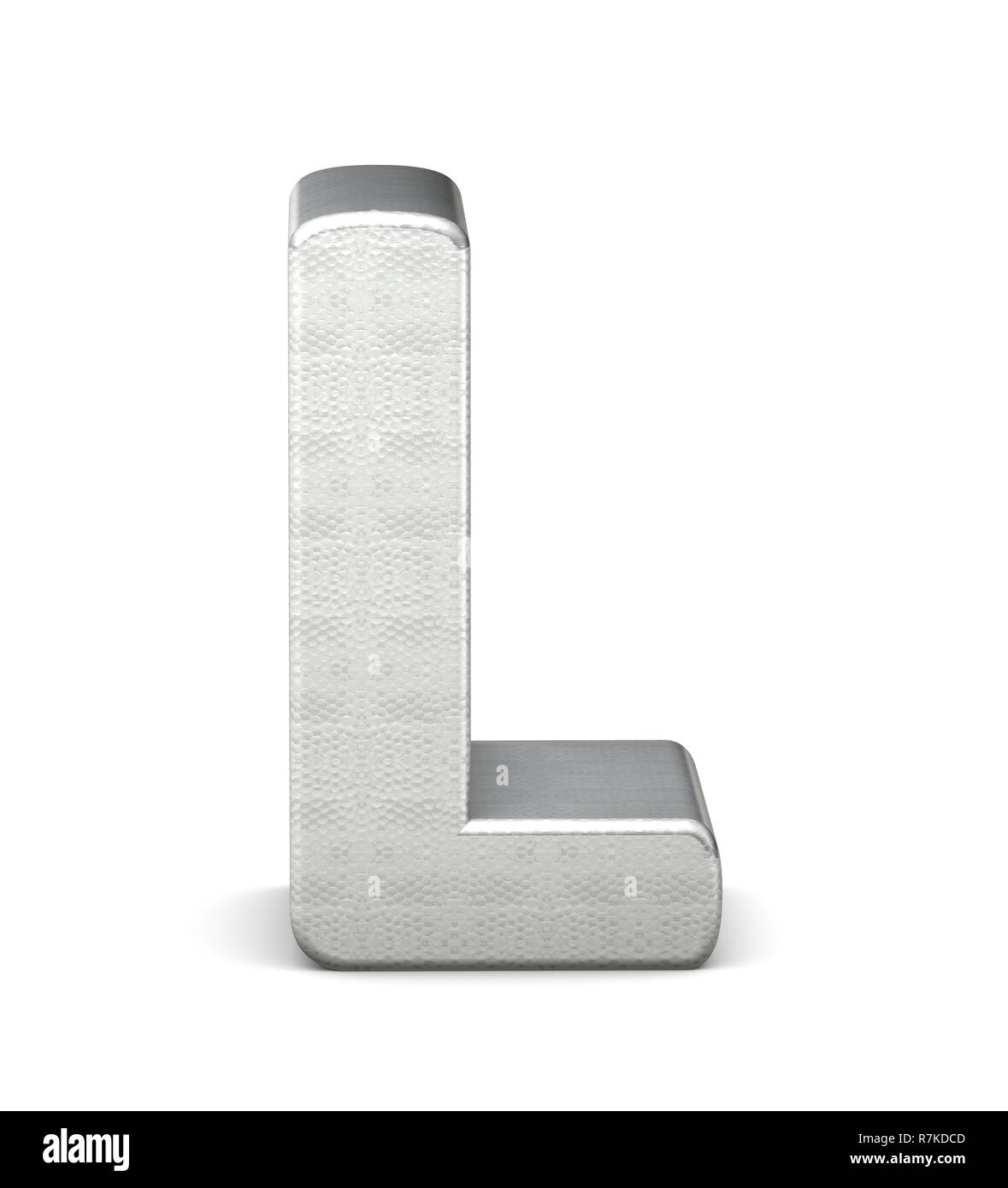 L letter silver 3d rendering Stock Photo - Alamy