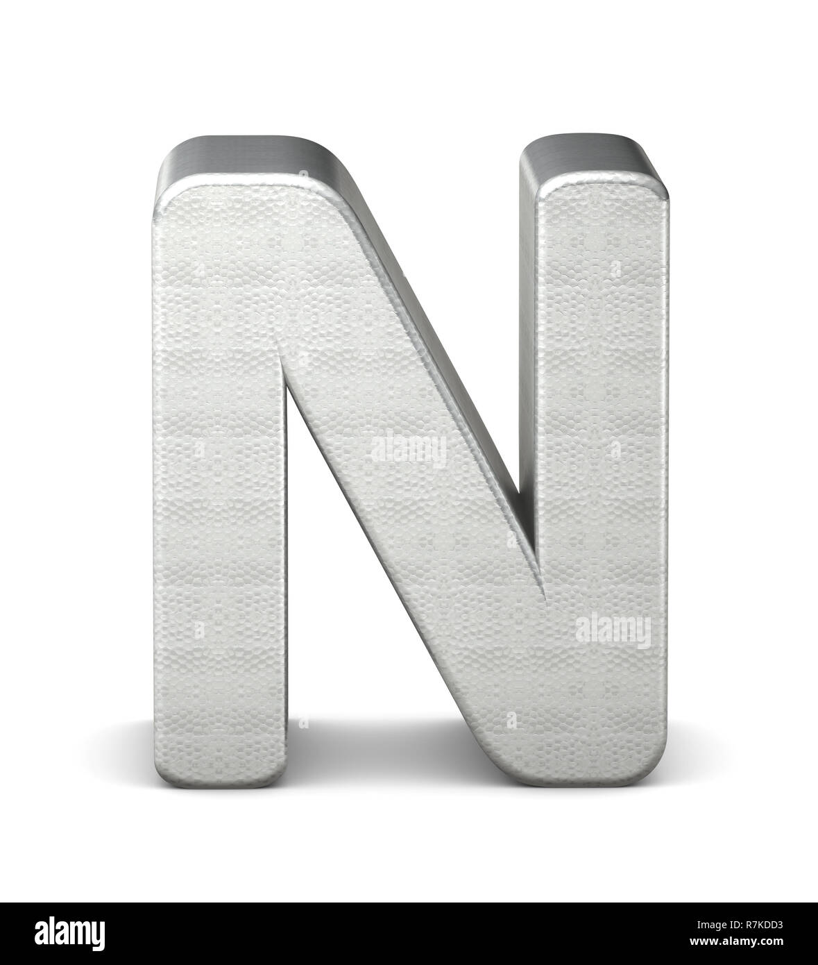 N letter silver 3d rendering Stock Photo - Alamy
