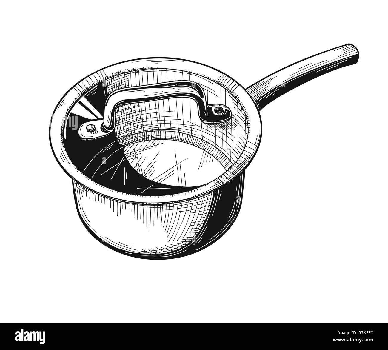 Saucepan isolated on white background. Vector illustration Stock Vector