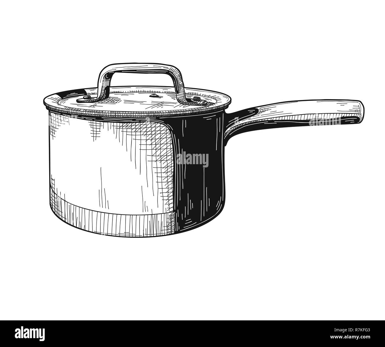 Saucepan isolated on white background. Vector illustration Stock Vector