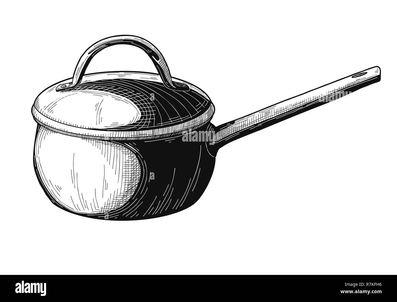 Saucepan isolated on white background. Vector illustration Stock Vector