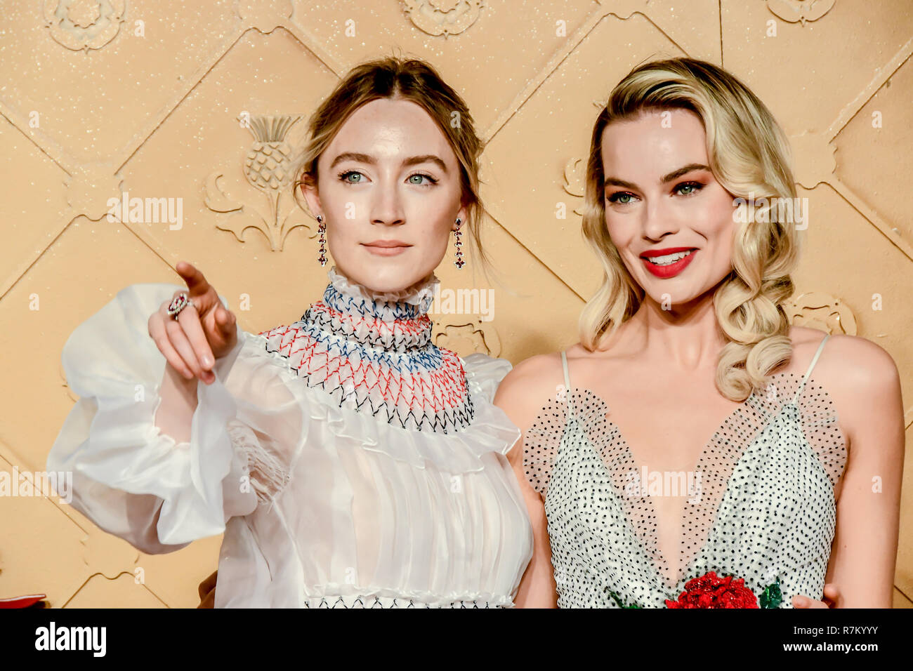 London, UK. 10th Dec 2018. Saoirse Ronan and Margot Robbie Arrivers at Mary, Queen of Scots - European premiere ay Cineworld,  Leicester Square on 10 December 2018, London, UK. Credit: Picture Capital/Alamy Live News Credit: Picture Capital/Alamy Live News Stock Photo