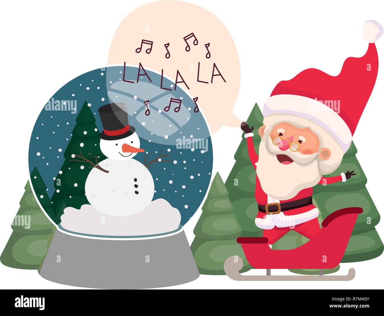 santa claus with christmas tree Stock Vector Image & Art - Alamy