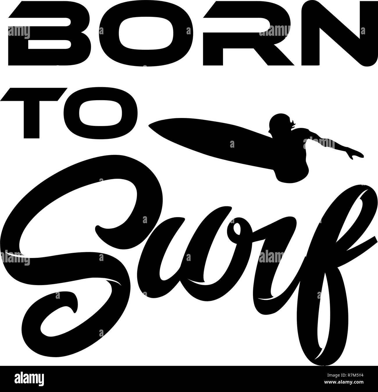 Montauk Surfing. Urban Apparel Modern Design Typography for Silk Screen Print Stock Vector
