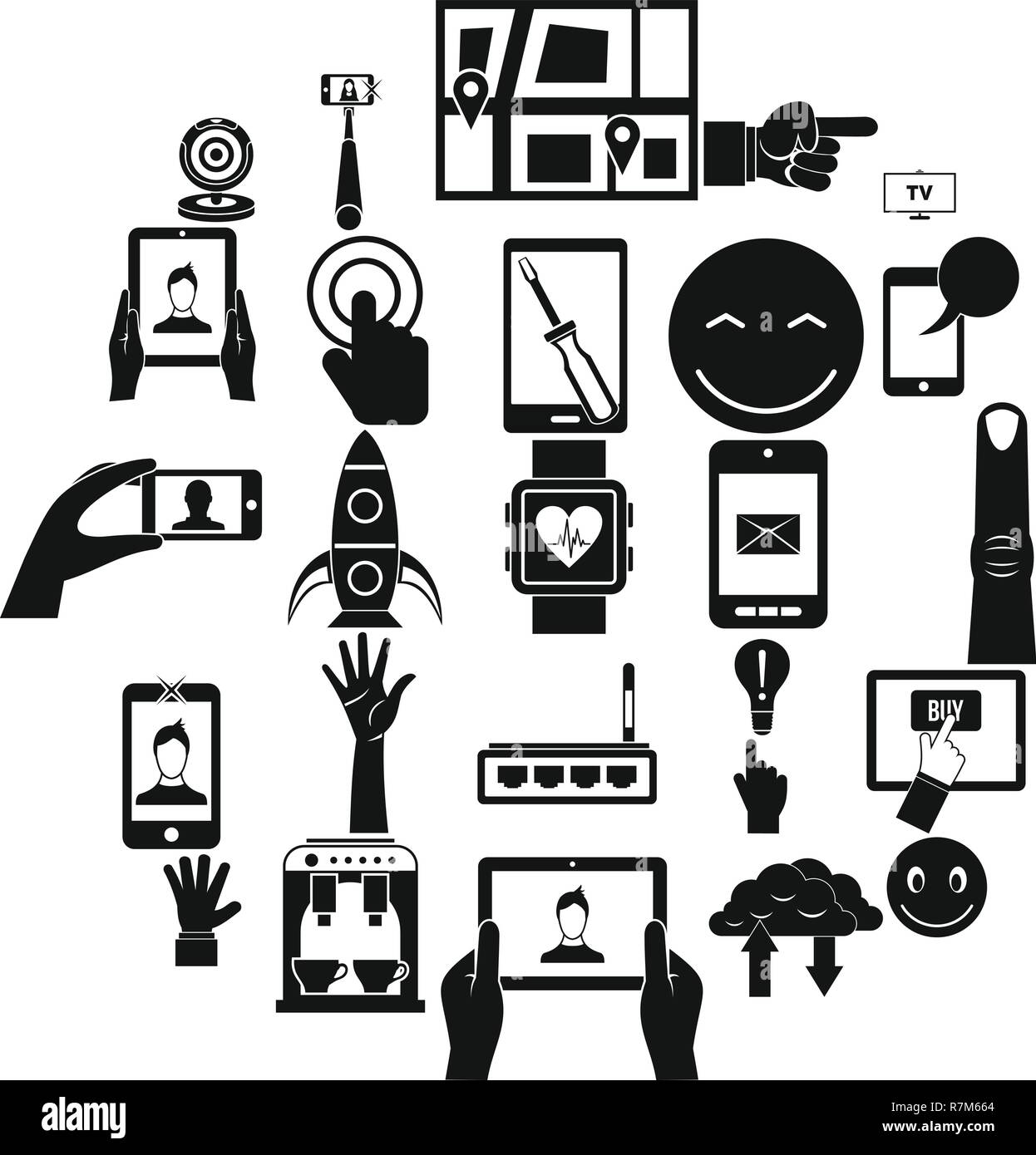 Touch screen icons set, simple style Stock Vector Image & Art - Alamy