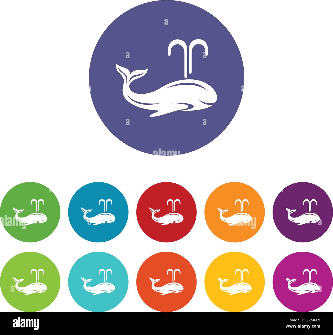 Whale icons set vector color Stock Vector Image & Art - Alamy