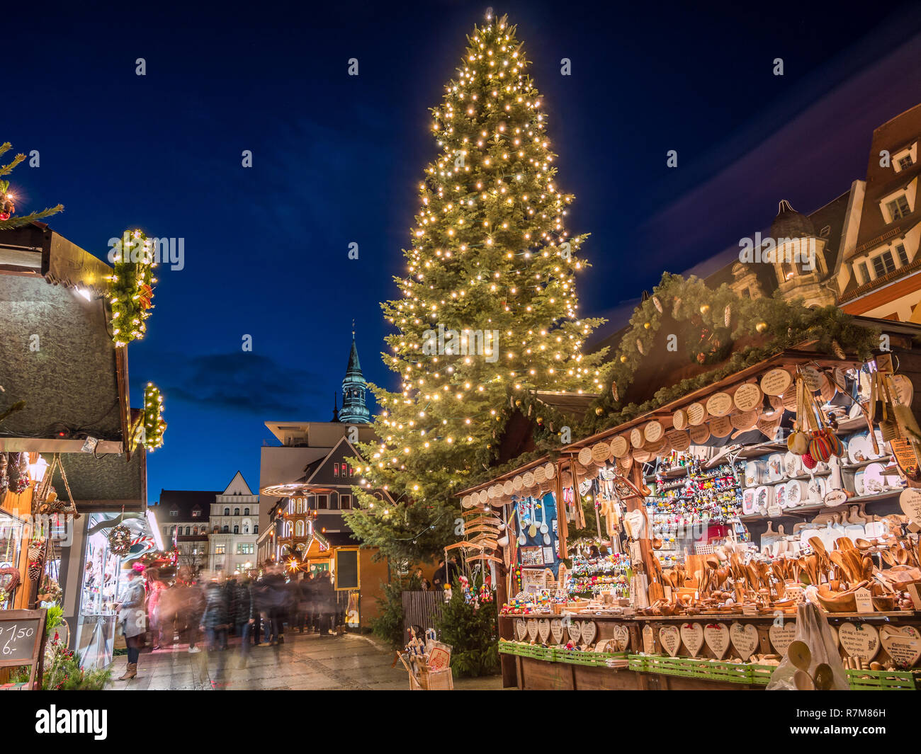 At the Christmas market in Zwickau Stock Photo