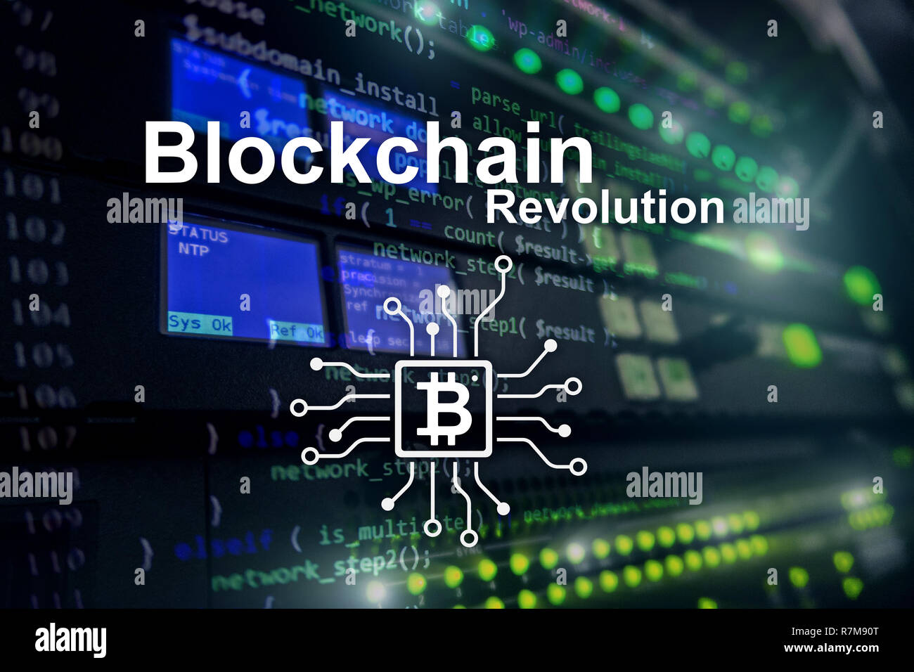 Blockchain revolution, innovation technology in modern business Stock