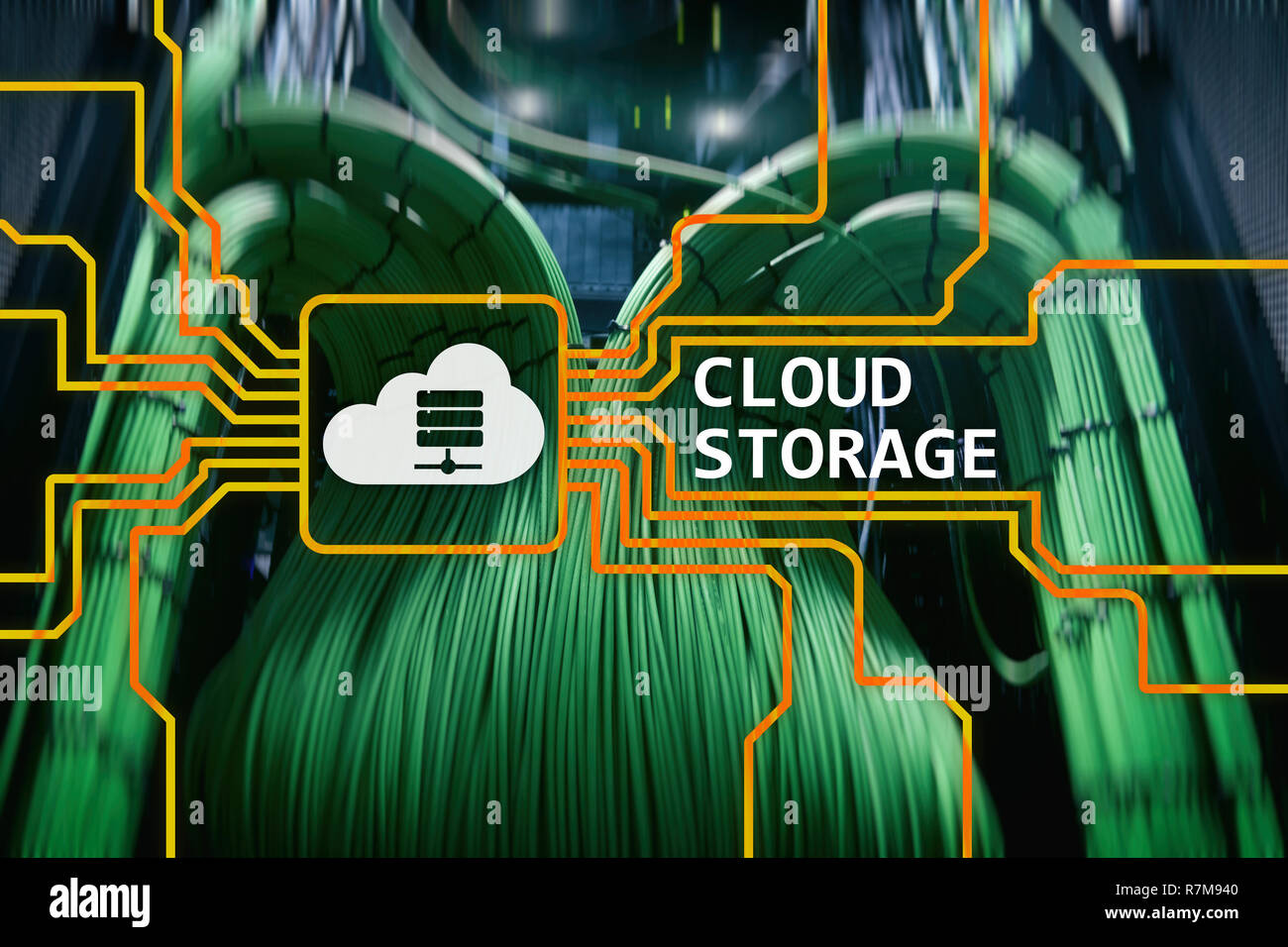 Cloud data storage concept on server room background Stock Photo Alamy