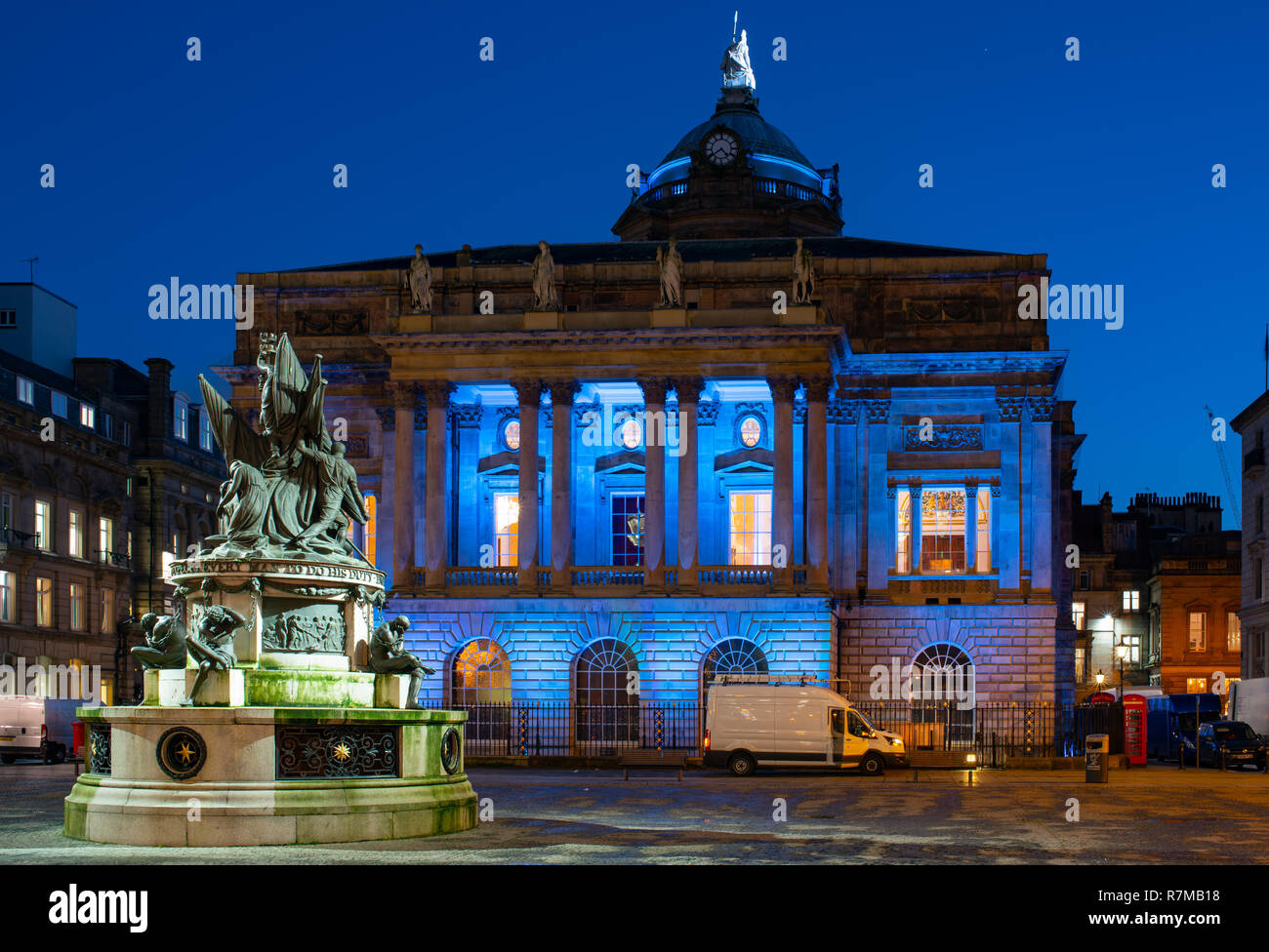 Liverpool Town Hall, the rear of the building, from Exchange Flags. Image taken in December 2018. Stock Photo