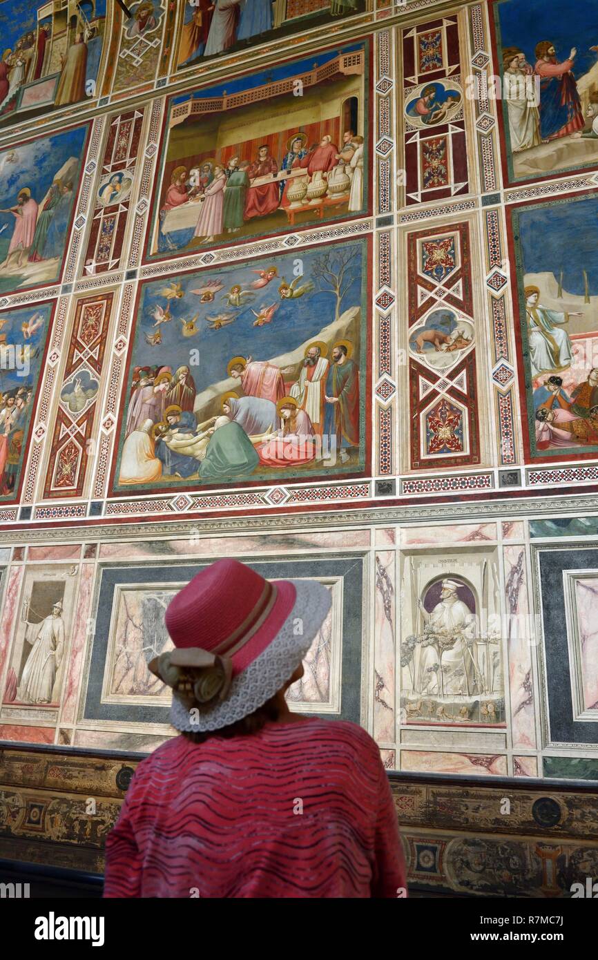 Italy, Padova, Padua, Scrovegni chapel, frescoes by Giotto