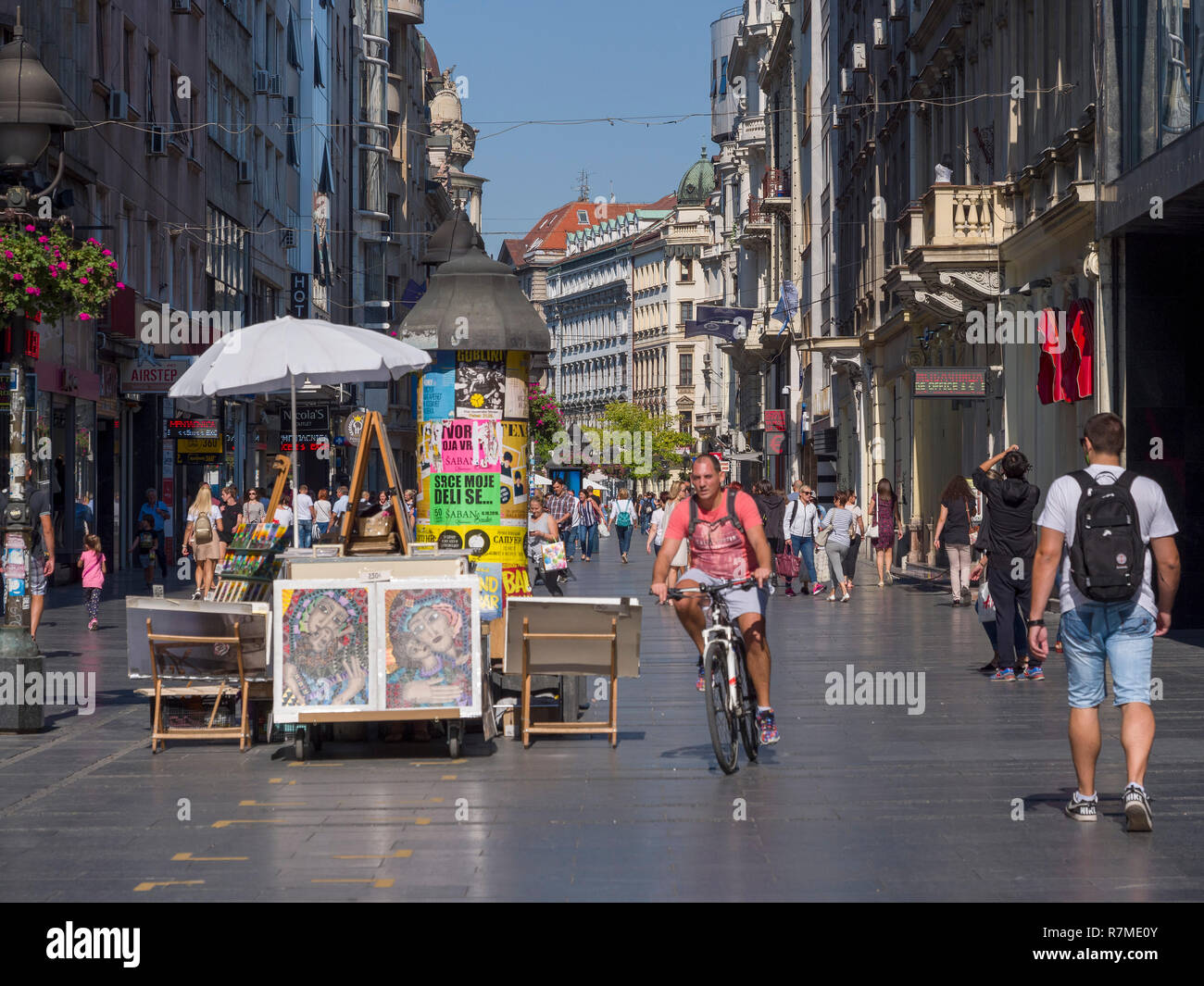 pedestrian area Knez Mihailova, Belgrade, Serbia, Europe Stock Photo