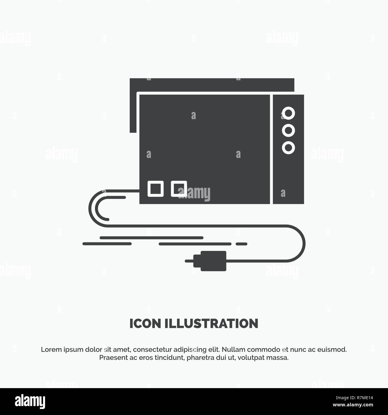 audio, card, external, interface, sound Icon. glyph vector gray symbol for UI and UX, website or mobile application Stock Vector