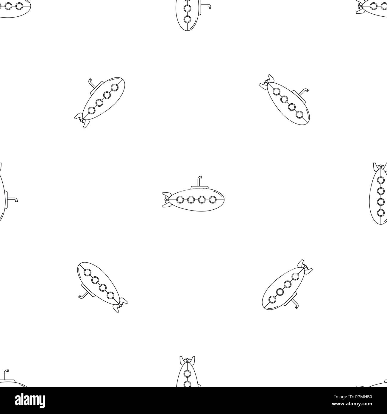 Submarine icon. Outline illustration of submarine vector icon for web design isolated on white background Stock Vector