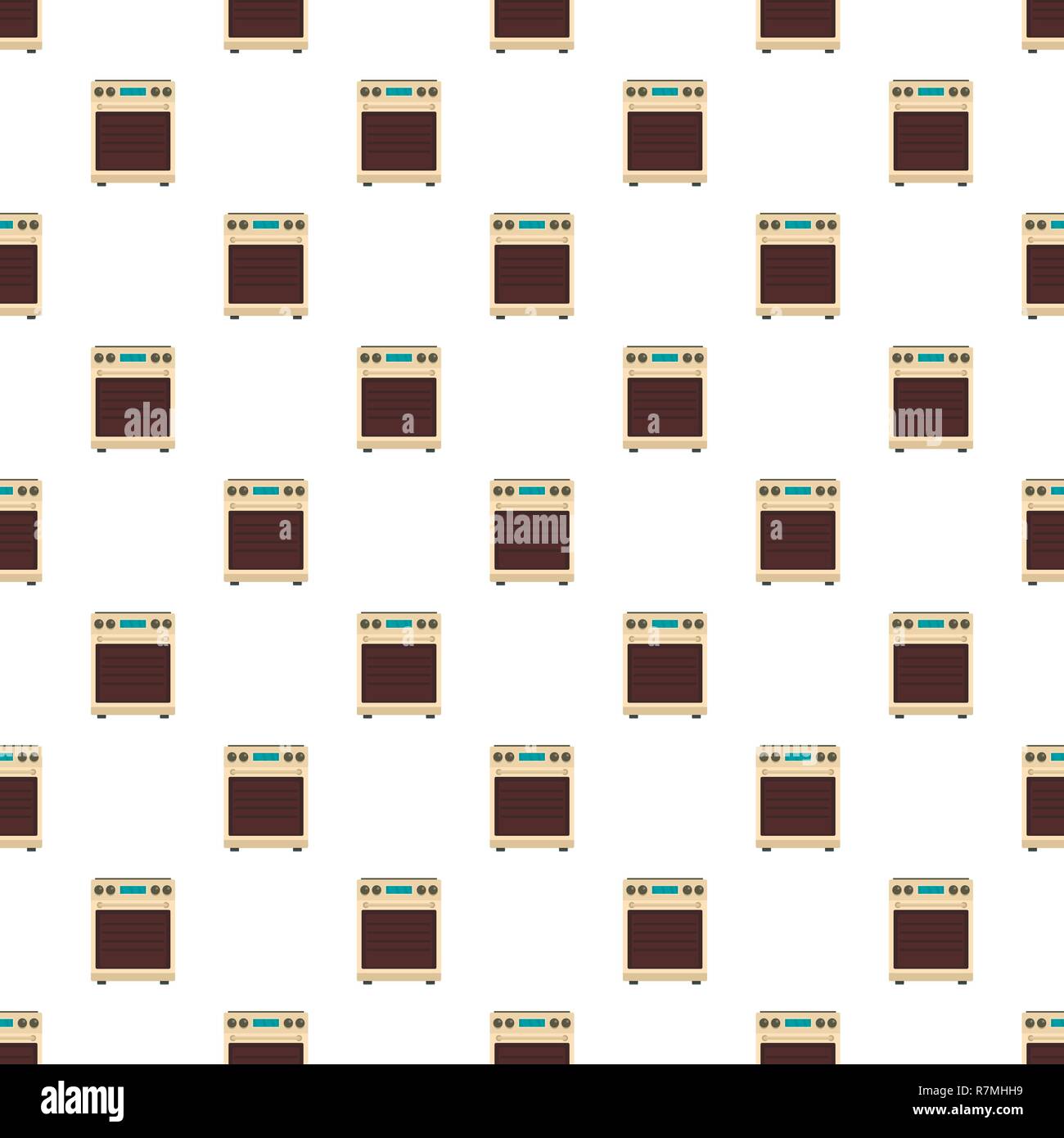 Stove oven pattern seamless vector repeat for any web design Stock Vector