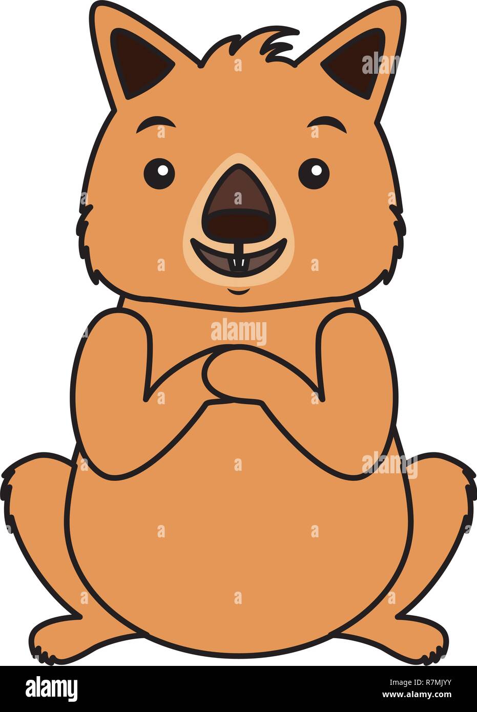 wombat australian fauna on white background Stock Vector Image & Art ...
