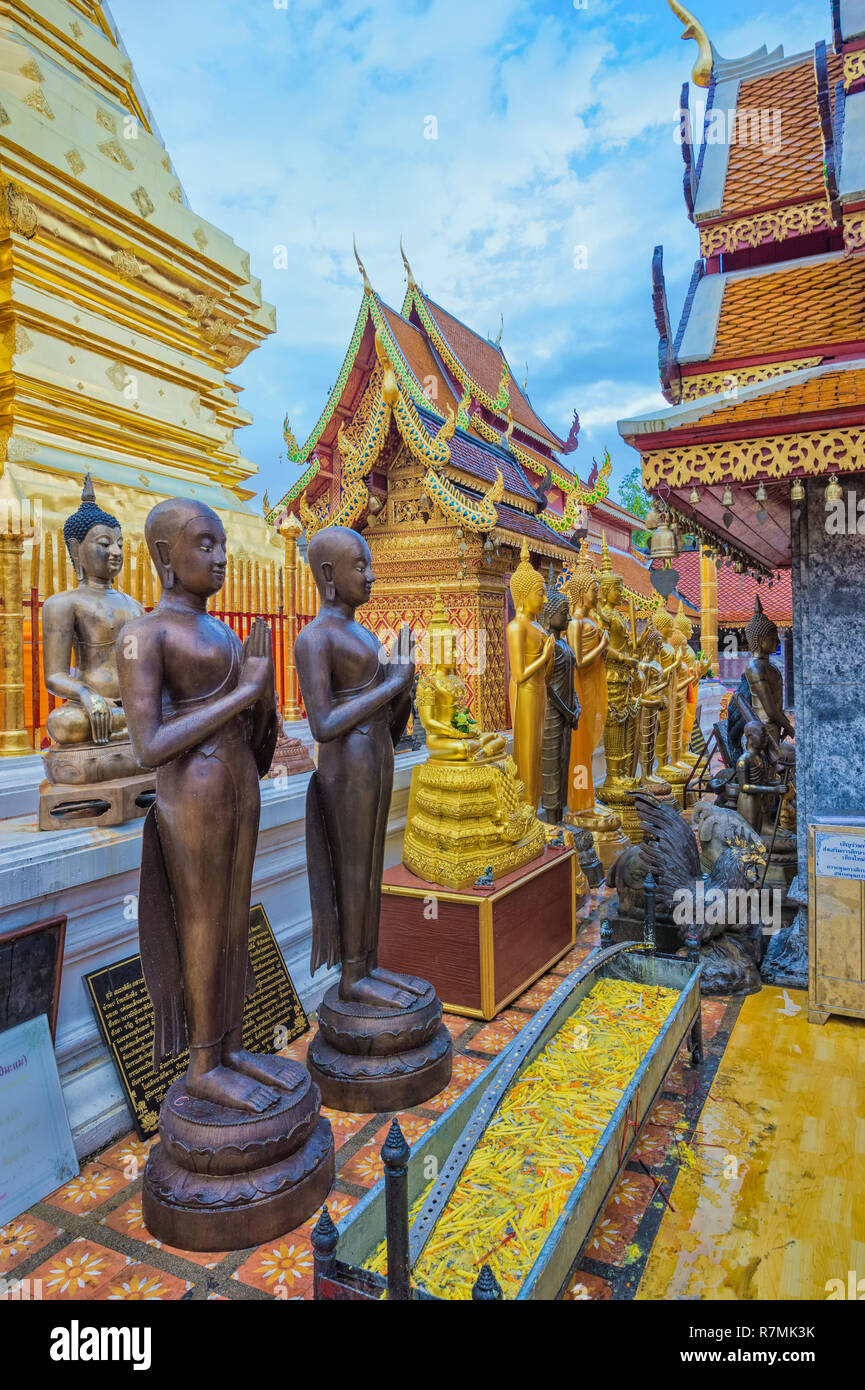 Buddha statues, Wat Phra That Doi Suthep, Chiang Mai, Thailand Stock ...