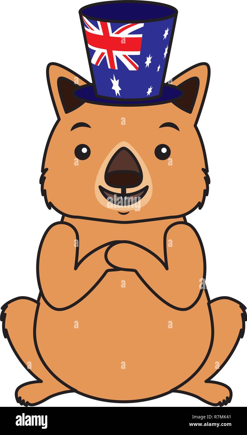 wombat with hat australian celebration Stock Vector Image & Art - Alamy
