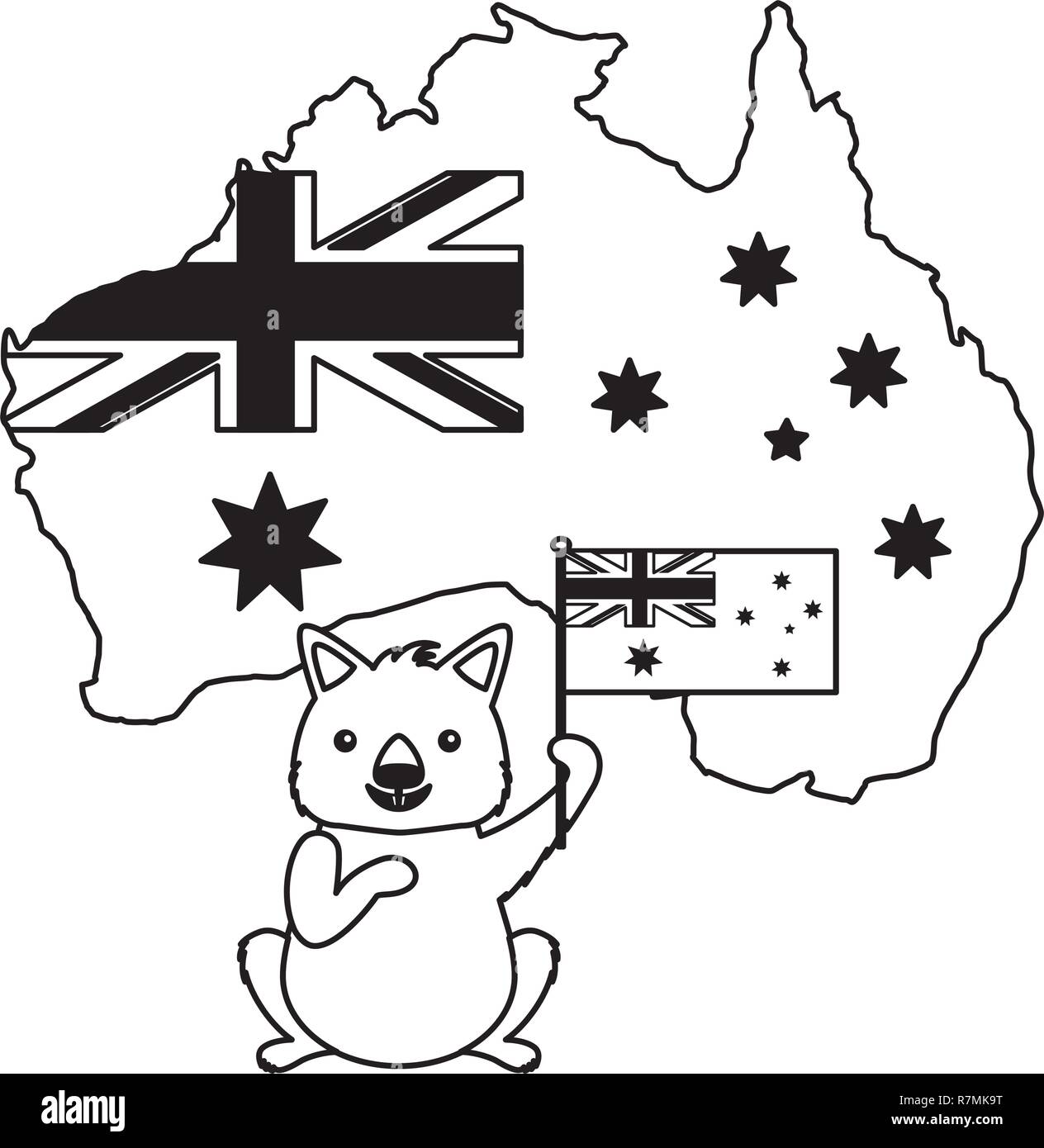 wombat with hat australian flag map Stock Vector Image & Art - Alamy