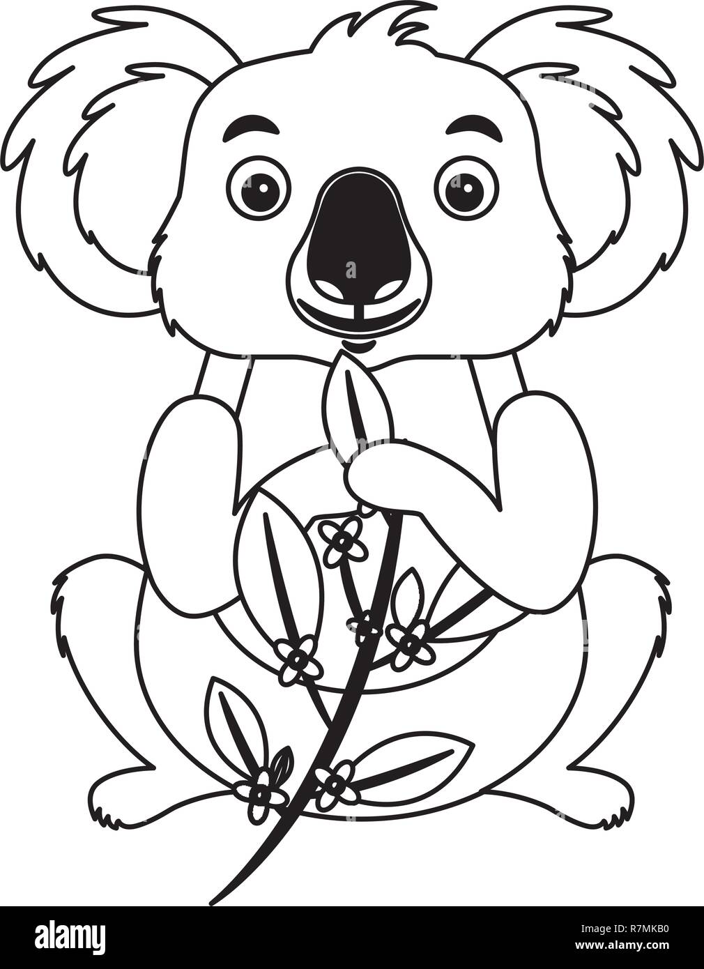 koala eating branch eucalyptus Stock Vector Image & Art - Alamy